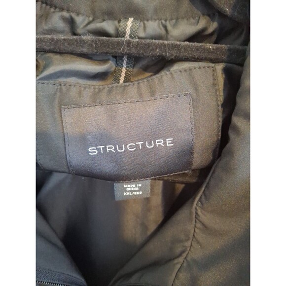 STRUCTURE Men's Black Zip-Up Windbreak Jacket Size XXL - Picture 2 of 10